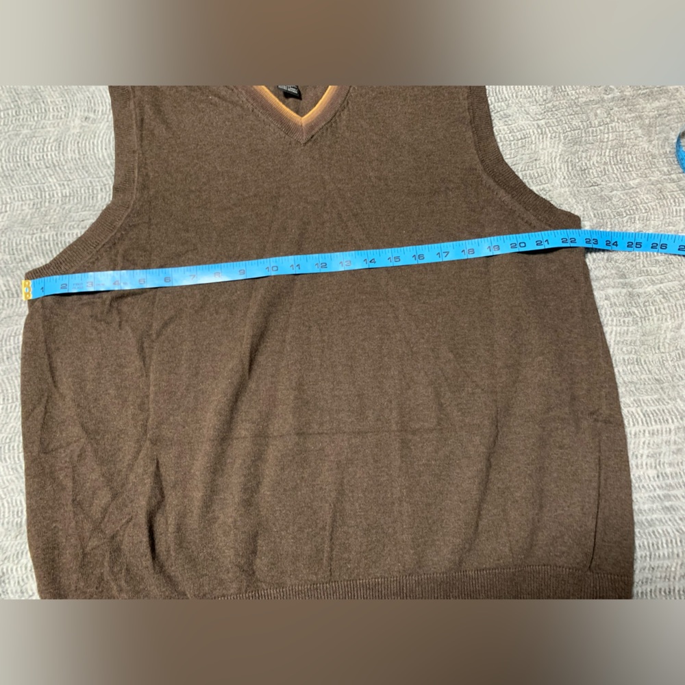 3/$10 Men’s STRUCTURE Brown Sleeveless Sweater Vest Size EXTRA LARGE - Picture 6 of 8